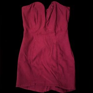 Nasty Gal Strapless Wine Dress